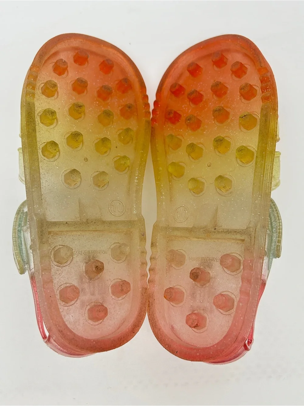 Baby Gap Kids Glitter Rainbow Ombre Jelly Sandals Size 10